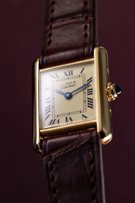 orologio cartier vermeil|cartier leather tank watch.